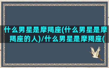 什么男星是摩羯座(什么男星是摩羯座的人)/什么男星是摩羯座(什么男星是摩羯座的人)-我的网站