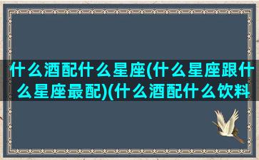 什么酒配什么星座(什么星座跟什么星座最配)(什么酒配什么饮料然后叫什么)