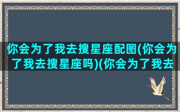 你会为了我去搜星座配图(你会为了我去搜星座吗)(你会为了我去搜索水瓶座吗)