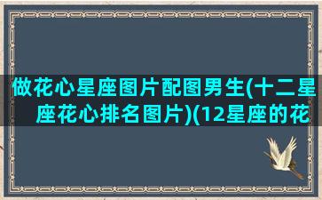 做花心星座图片配图男生(十二星座花心排名图片)(12星座的花心指数)