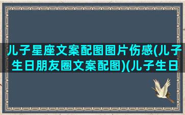 儿子星座文案配图图片伤感(儿子生日朋友圈文案配图)(儿子生日文案高级ins)