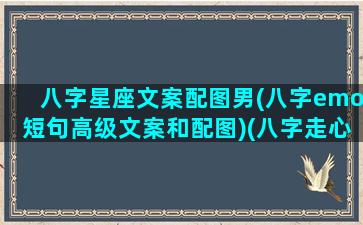 八字星座文案配图男(八字emo短句高级文案和配图)(八字走心文案)