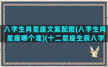 八字生肖星座文案配图(八字生肖星座哪个准)(十二星座生辰八字)