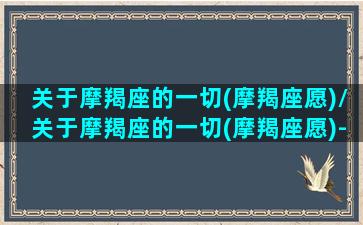 关于摩羯座的一切(摩羯座愿)/关于摩羯座的一切(摩羯座愿)-我的网站