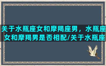 关于水瓶座女和摩羯座男，水瓶座女和摩羯男是否相配/关于水瓶座女和摩羯座男，水瓶座女和摩羯男是否相配-我的网站