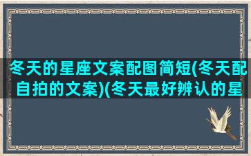 冬天的星座文案配图简短(冬天配自拍的文案)(冬天最好辨认的星座)