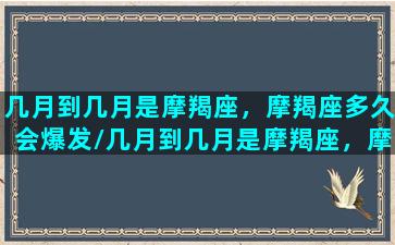 几月到几月是摩羯座，摩羯座多久会爆发/几月到几月是摩羯座，摩羯座多久会爆发-我的网站