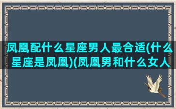 凤凰配什么星座男人最合适(什么星座是凤凰)(凤凰男和什么女人合适)