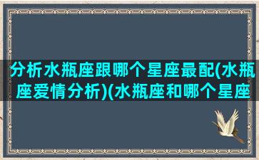 分析水瓶座跟哪个星座最配(水瓶座爱情分析)(水瓶座和哪个星座配对最好)