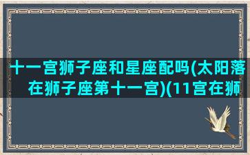 十一宫狮子座和星座配吗(太阳落在狮子座第十一宫)(11宫在狮子)