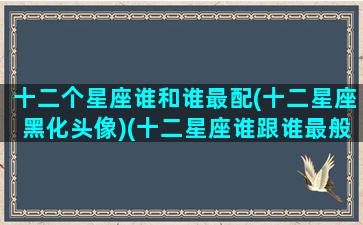 十二个星座谁和谁最配(十二星座黑化头像)(十二星座谁跟谁最般配)