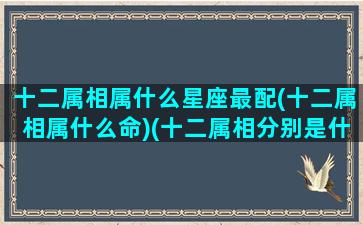 十二属相属什么星座最配(十二属相属什么命)(十二属相分别是什么星座)