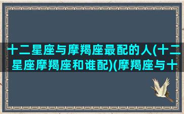 十二星座与摩羯座最配的人(十二星座摩羯座和谁配)(摩羯座与十二星座的爱情配对指数)