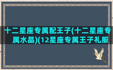 十二星座专属配王子(十二星座专属水晶)(12星座专属王子礼服)