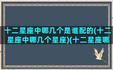 十二星座中哪几个是谁配的(十二星座中哪几个星座)(十二星座哪几个星座最配)