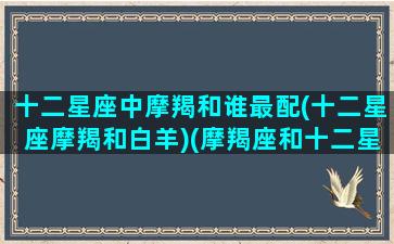 十二星座中摩羯和谁最配(十二星座摩羯和白羊)(摩羯座和十二星座谁最般配)