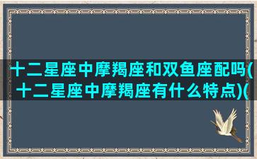 十二星座中摩羯座和双鱼座配吗(十二星座中摩羯座有什么特点)(摩羯座和双鱼座之间的星座)