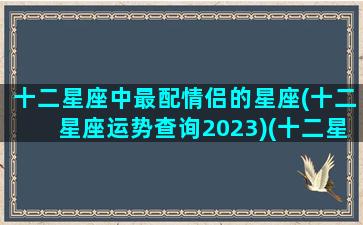 十二星座中最配情侣的星座(十二星座运势查询2023)(十二星座最佳情侣)