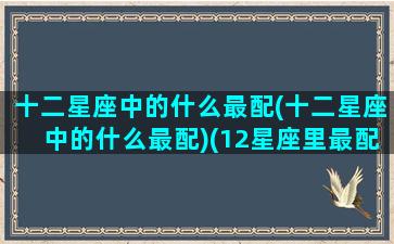 十二星座中的什么最配(十二星座中的什么最配)(12星座里最配的星座)