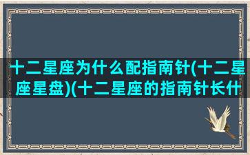 十二星座为什么配指南针(十二星座星盘)(十二星座的指南针长什么样)