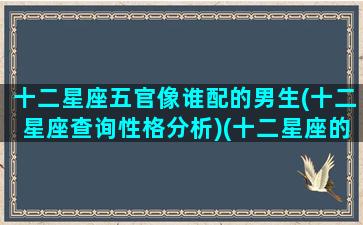 十二星座五官像谁配的男生(十二星座查询性格分析)(十二星座的五官长相)