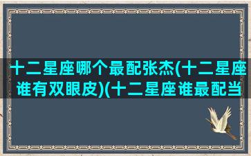 十二星座哪个最配张杰(十二星座谁有双眼皮)(十二星座谁最配当明星)