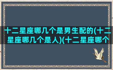 十二星座哪几个是男生配的(十二星座哪几个是人)(十二星座哪个星座的男生最好)