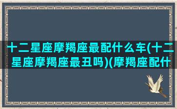 十二星座摩羯座最配什么车(十二星座摩羯座最丑吗)(摩羯座配什么星座最好)