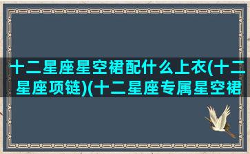 十二星座星空裙配什么上衣(十二星座项链)(十二星座专属星空裙奇迹暖暖)