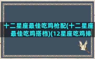 十二星座最佳吃鸡枪配(十二星座最佳吃鸡搭档)(12星座吃鸡排名)