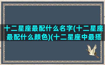 十二星座最配什么名字(十二星座最配什么颜色)(十二星座中最搭配的星座)