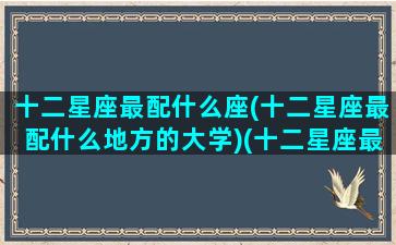 十二星座最配什么座(十二星座最配什么地方的大学)(十二星座最般配的)