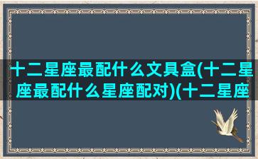 十二星座最配什么文具盒(十二星座最配什么星座配对)(十二星座专属的文具盒)