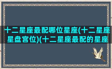 十二星座最配哪位星座(十二星座星盘宫位)(十二星座最配的星座是什么星座)