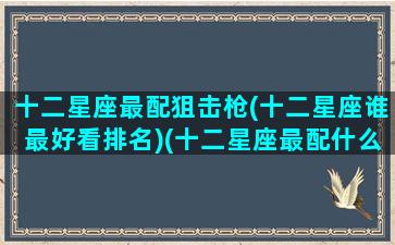 十二星座最配狙击枪(十二星座谁最好看排名)(十二星座最配什么枪)