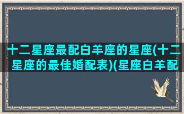 十二星座最配白羊座的星座(十二星座的最佳婚配表)(星座白羊配对)