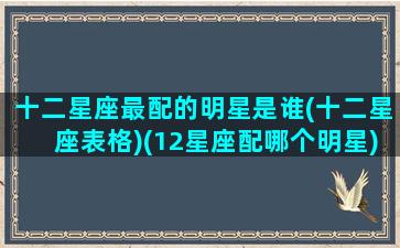 十二星座最配的明星是谁(十二星座表格)(12星座配哪个明星)