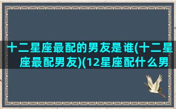 十二星座最配的男友是谁(十二星座最配男友)(12星座配什么男生)