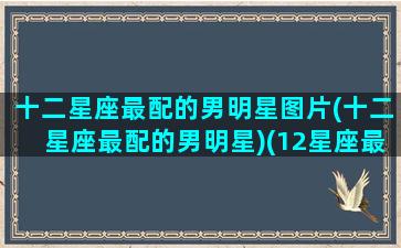 十二星座最配的男明星图片(十二星座最配的男明星)(12星座最配)