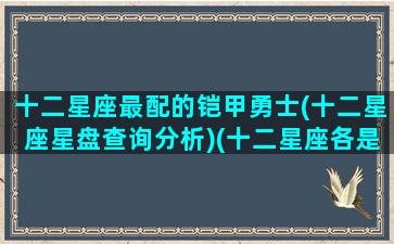 十二星座最配的铠甲勇士(十二星座星盘查询分析)(十二星座各是什么铠甲勇士)