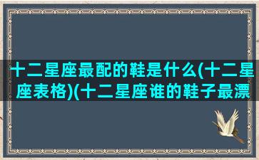 十二星座最配的鞋是什么(十二星座表格)(十二星座谁的鞋子最漂亮)