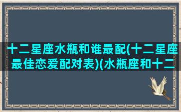 十二星座水瓶和谁最配(十二星座最佳恋爱配对表)(水瓶座和十二星座配对百分比)