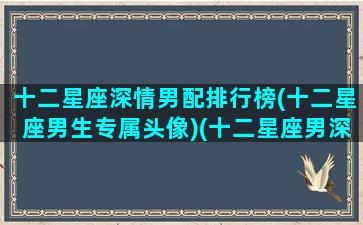 十二星座深情男配排行榜(十二星座男生专属头像)(十二星座男深爱的表现)