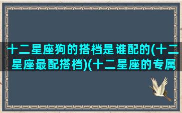 十二星座狗的搭档是谁配的(十二星座最配搭档)(十二星座的专属狗和猫)