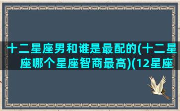 十二星座男和谁是最配的(十二星座哪个星座智商最高)(12星座男哪个好)