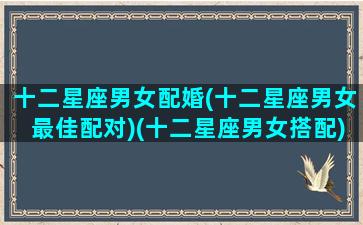 十二星座男女配婚(十二星座男女最佳配对)(十二星座男女搭配)