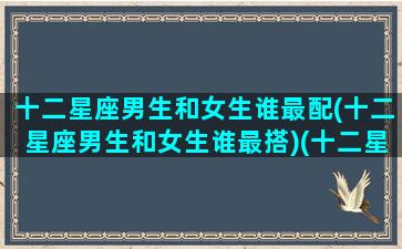 十二星座男生和女生谁最配(十二星座男生和女生谁最搭)(十二星座的男和女是什么性格)