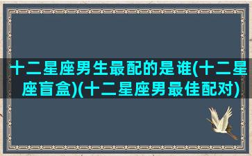 十二星座男生最配的是谁(十二星座盲盒)(十二星座男最佳配对)