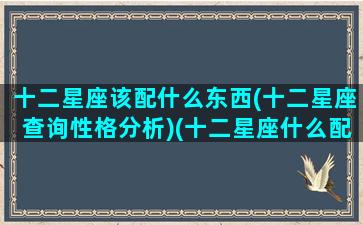 十二星座该配什么东西(十二星座查询性格分析)(十二星座什么配什么星座)