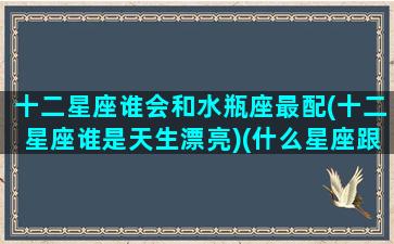 十二星座谁会和水瓶座最配(十二星座谁是天生漂亮)(什么星座跟水瓶)